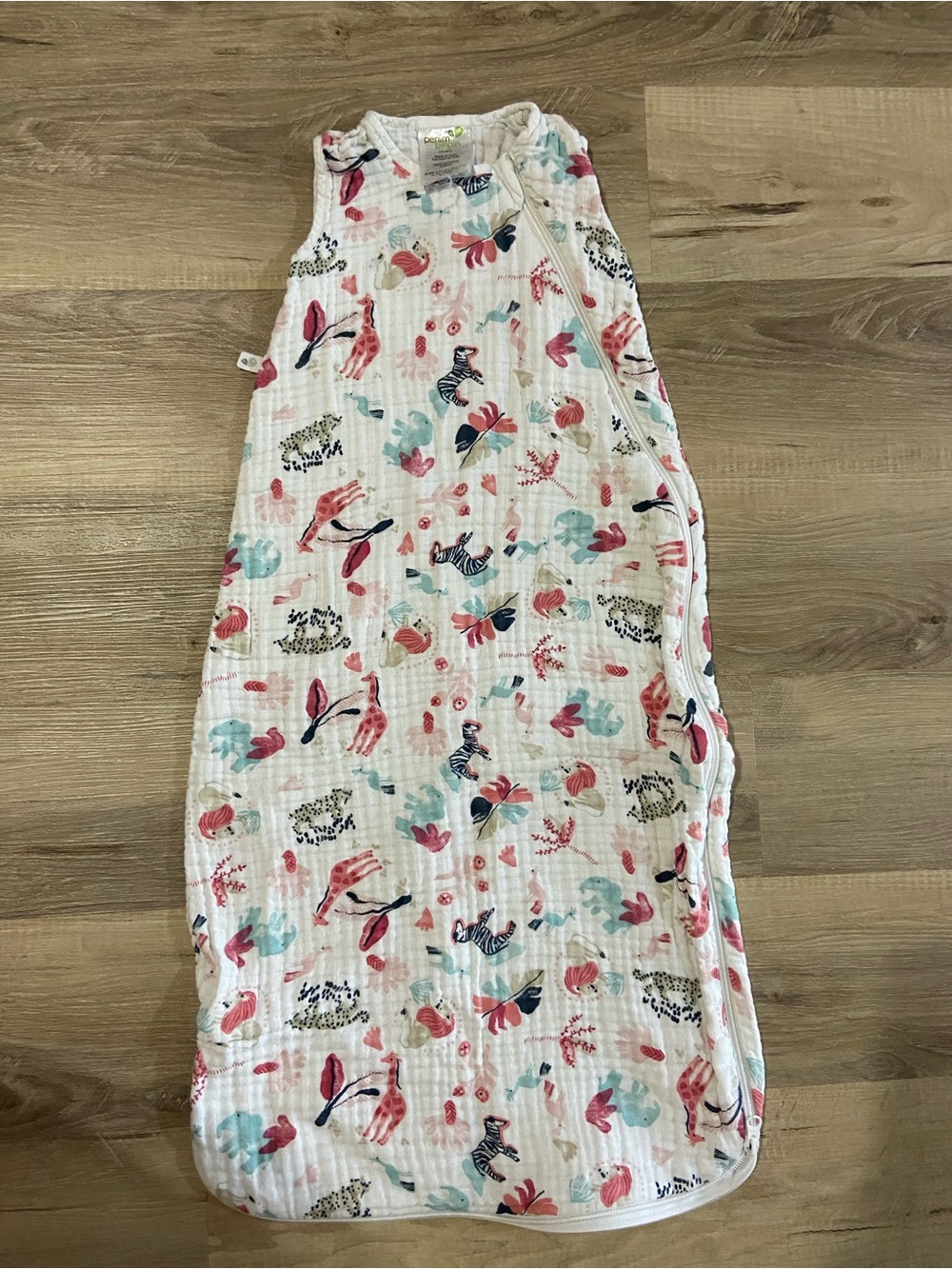 Girls' White Floral & Animal Print Sleep Sack - Lightweight Kids Pajamas